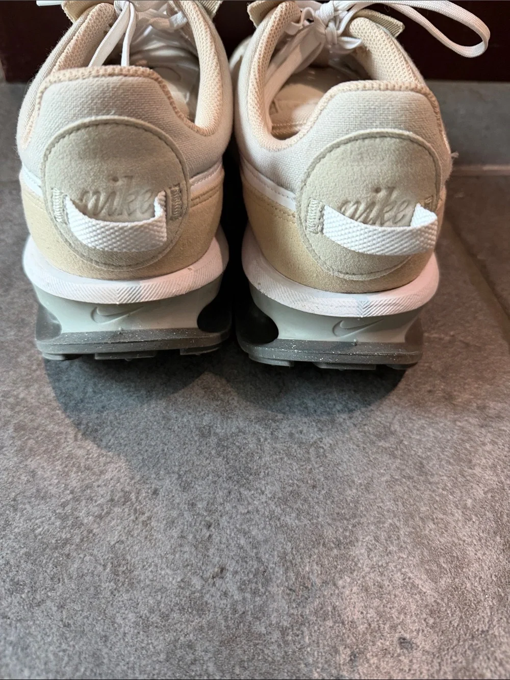 Nike Women’s Cream and White Air-Cushioned Casual Sneakers